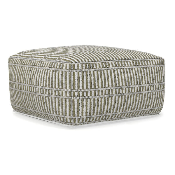 English Elm Safford Handwoven Geometric Square Pouf in Recycled Pet Yarn for Patio or Living Room B136P427586