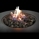 English Elm 11" H X 30" W Fibre Reinforced Concrete Propane Gas Outdoor Fire Pit Table With Lid