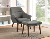 OSP Home Furnishings Waneta Chair and Ottoman Charcoal