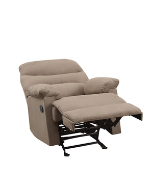 English Elm Arcadia Plush Microfiber Motion Recliner with Pillow-Top Arms, Smooth Latch Mechanism for Relaxation Light Brown 32 L x 31 W x 27 H B2726P256679