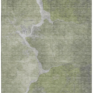 HomeRoots 5' X 8' Washable Green and Gray Abstract Area Rug with UV Protection for Stylish Homes & Durability 707013