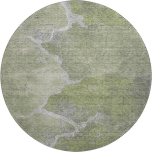 HomeRoots 8' X 10' Green and Gray Abstract Washable Area Rug – Stain Resistant, UV Protected, Stylish Comfort! 707015