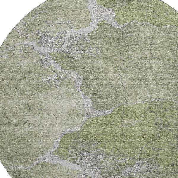 HomeRoots 8' X 10' Green and Gray Abstract Washable Area Rug – Stain Resistant, UV Protected, Stylish Comfort! 707015
