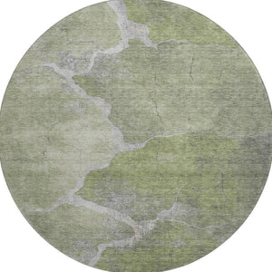 HomeRoots 8' X 10' Green and Gray Abstract Washable Area Rug – Stain Resistant, UV Protected, Stylish Comfort! 707015