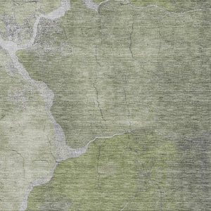 HomeRoots 9' X 12' Green And Gray Abstract Washable Area Rug - Durable, Stain-Resistant, UV Protected Design! 707016
