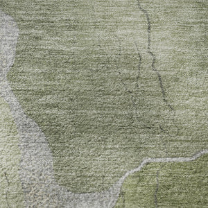 HomeRoots 10' X 14' Modern Green & Gray Abstract Area Rug – Washable, UV Protected, Perfect for Family Spaces! 707017