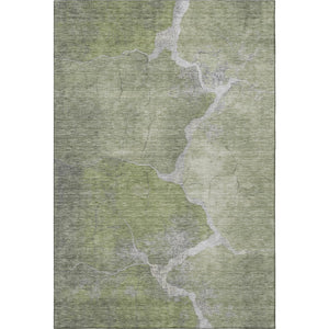 HomeRoots 10' X 14' Modern Green & Gray Abstract Area Rug – Washable, UV Protected, Perfect for Family Spaces! 707017