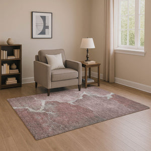 HomeRoots 5' X 8' Mauve and Gray Abstract Area Rug – Stylish, Durable, Stain-Resistant with UV Protection! 707019