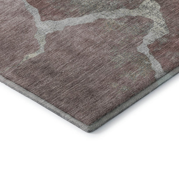 HomeRoots 5' X 8' Mauve and Gray Abstract Area Rug – Stylish, Durable, Stain-Resistant with UV Protection! 707019