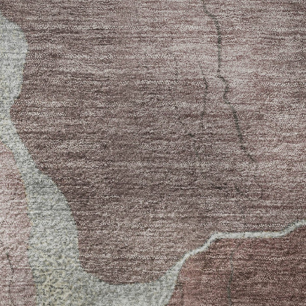 HomeRoots 5' X 8' Mauve and Gray Abstract Area Rug – Stylish, Durable, Stain-Resistant with UV Protection! 707019