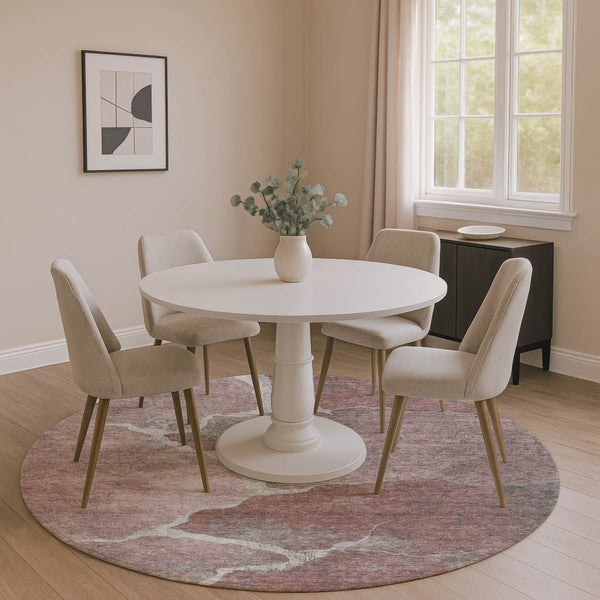 HomeRoots 8' X 10' Stylish Mauve & Gray Abstract Washable Area Rug with UV Protection for Family Spaces 707021