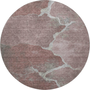 HomeRoots 8' X 10' Stylish Mauve & Gray Abstract Washable Area Rug with UV Protection for Family Spaces 707021