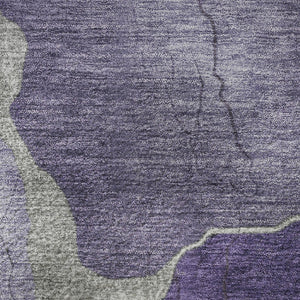 HomeRoots 5' X 8' Purple And Beige Abstract Area Rug – Washable, UV-Protected, Durable for Modern Spaces! 707031