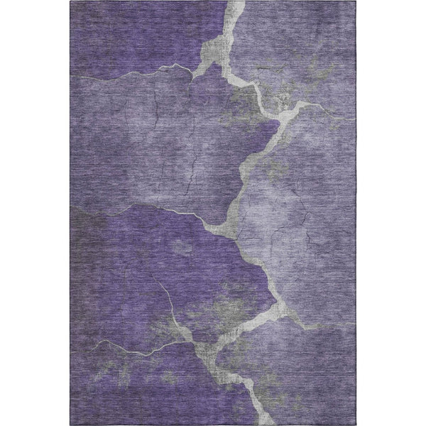 HomeRoots 5' X 8' Purple And Beige Abstract Area Rug – Washable, UV-Protected, Durable for Modern Spaces! 707031