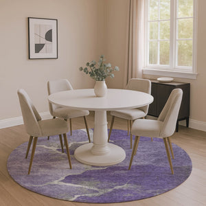 HomeRoots 8' X 10' Purple and Beige Abstract Area Rug - Washable, UV-Protected, Stylish for Modern Homes 707033