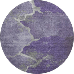 HomeRoots 8' X 10' Purple and Beige Abstract Area Rug - Washable, UV-Protected, Stylish for Modern Homes 707033