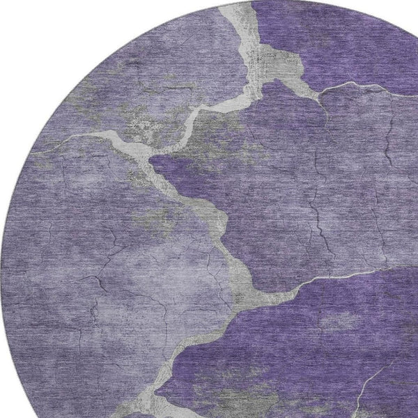 HomeRoots 8' X 10' Purple and Beige Abstract Area Rug - Washable, UV-Protected, Stylish for Modern Homes 707033