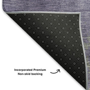 HomeRoots 9' X 12' Purple And Beige Abstract Area Rug - Washable, UV Protected, Durable & Family-Friendly Design 707034