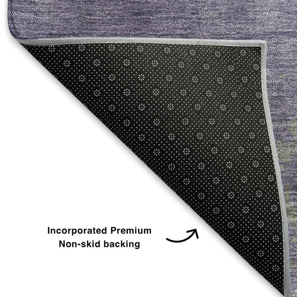 HomeRoots 9' X 12' Purple And Beige Abstract Area Rug - Washable, UV Protected, Durable & Family-Friendly Design 707034