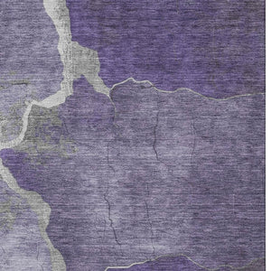 HomeRoots 9' X 12' Purple And Beige Abstract Area Rug - Washable, UV Protected, Durable & Family-Friendly Design 707034
