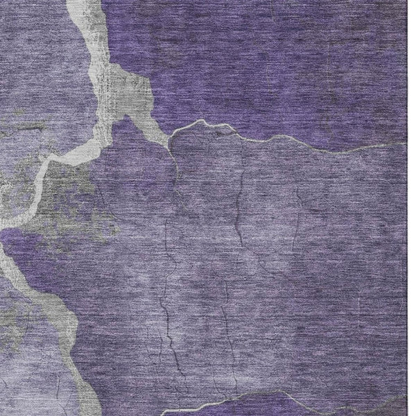 HomeRoots 9' X 12' Purple And Beige Abstract Area Rug - Washable, UV Protected, Durable & Family-Friendly Design 707034