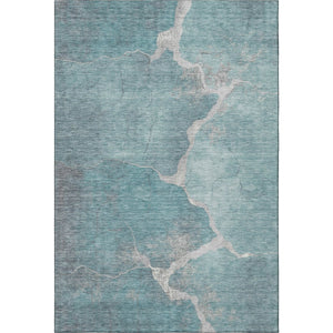 HomeRoots 5' X 8' Teal And Beige Abstract Area Rug – Stain-Resistant, UV-Protected, Stylish & Easy Care! 707037
