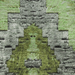 HomeRoots 8' X 10' Artichoke Green Diamond Area Rug – Washable, UV Protected, Stylish & Durable for Busy Homes 707045