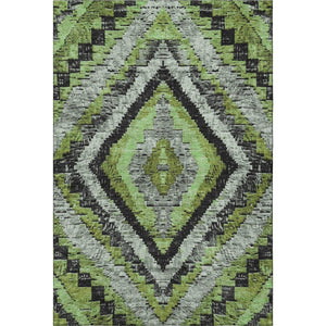 HomeRoots 10' Artichoke Green Diamond Washable Area Rug with UV Protection - Perfect for High-Traffic Spaces! 707047