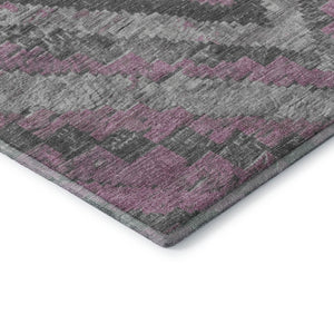 HomeRoots 9' X 12' Stylish Blush Charcoal Diamond Area Rug - Washable, UV Protected, Perfect for High Traffic Areas 707052