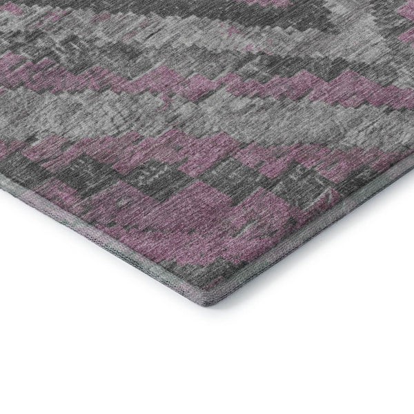 HomeRoots 9' X 12' Stylish Blush Charcoal Diamond Area Rug - Washable, UV Protected, Perfect for High Traffic Areas 707052