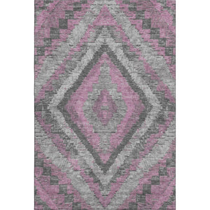 HomeRoots 10' X 14' Stylish Blush Charcoal Gray Diamond Washable Area Rug with UV Protection for Busy Homes 707053