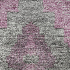 HomeRoots 10' X 14' Stylish Blush Charcoal Gray Diamond Washable Area Rug with UV Protection for Busy Homes 707053