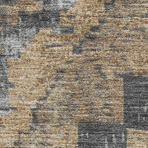 HomeRoots 5' X 8' Washable Diamond Area Rug in Khaki, Charcoal & Gray - Stain Resistant with UV Protection 707067
