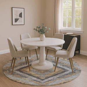 HomeRoots 8' X 10' Washable Area Rug - Stylish Khaki Charcoal Gray Diamond Design with UV Protection & Stain Resistance 707069