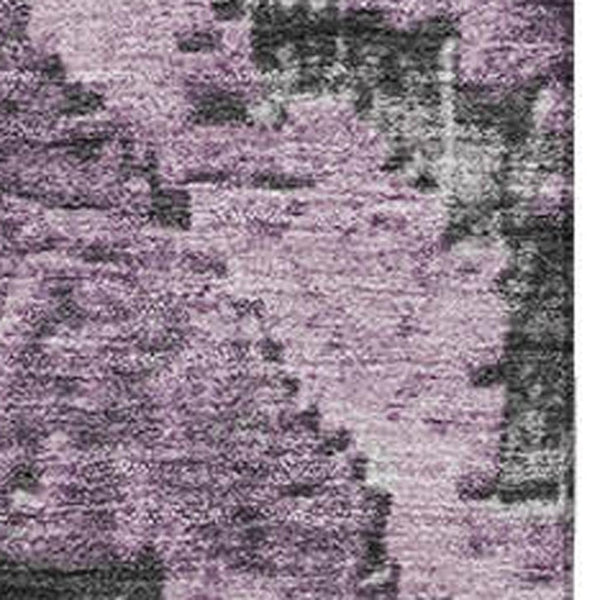 HomeRoots 5' X 8' Stylish Lavender Charcoal Gray Diamond Area Rug – Washable, UV-Protected, Pet-Friendly Design 707073