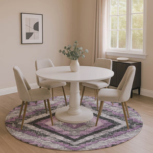 HomeRoots 8' X 10' Stylish Lavender Charcoal Diamond Area Rug - Stain Resistant, UV Protected & Easy Care Design 707075