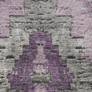 HomeRoots 8' X 10' Stylish Lavender Charcoal Diamond Area Rug - Stain Resistant, UV Protected & Easy Care Design 707075