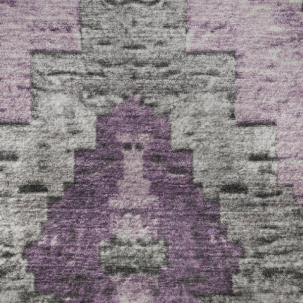 HomeRoots 8' X 10' Stylish Lavender Charcoal Diamond Area Rug - Stain Resistant, UV Protected & Easy Care Design 707075