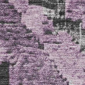 HomeRoots 9' X 12' Stylish Lavender Charcoal Gray Diamond Area Rug - Washable, UV Protected & Non-Slip! 707076
