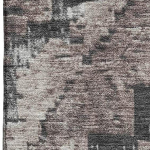HomeRoots 8' Stylish Taupe Charcoal Gray Diamond Washable Rug - Durable, Stain-Resistant, UV Protected Design! 707086