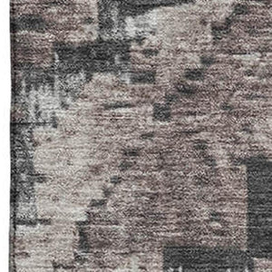 HomeRoots 9' X 12' Diamond Pattern Taupe Charcoal Gray Washable Area Rug with UV Protection & Stain Resistance 707088