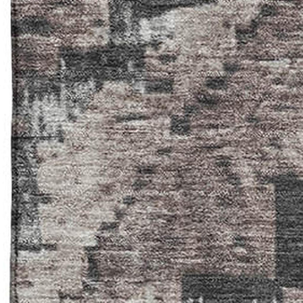 HomeRoots 9' X 12' Diamond Pattern Taupe Charcoal Gray Washable Area Rug with UV Protection & Stain Resistance 707088
