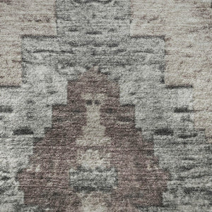 HomeRoots 10' Washable Area Rug in Taupe, Charcoal & Gray Diamond Pattern - UV Protected, Stain-Resistant Design 707089