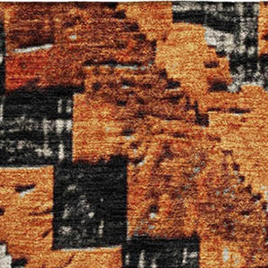 HomeRoots 5' X 8' Transitional Terra Cotta and Gray Diamond Area Rug - Durable, Washable, UV-Resistant Design 707091