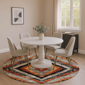HomeRoots 8' X 10' Stylish Terra Cotta and Gray Diamond Area Rug with UV Protection - Washable & Stain-Resistant! 707093