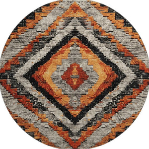 HomeRoots 8' X 10' Stylish Terra Cotta and Gray Diamond Area Rug with UV Protection - Washable & Stain-Resistant! 707093