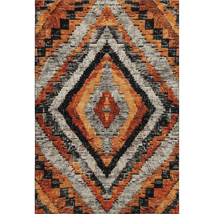HomeRoots 9' X 12' Stylish Terra Cotta and Gray Diamond Area Rug - Washable, UV Protected, Stain Resistant 707094