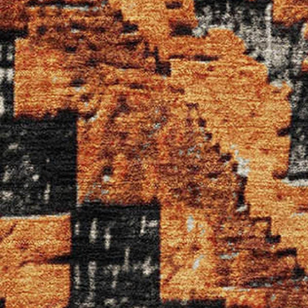 HomeRoots 9' X 12' Stylish Terra Cotta and Gray Diamond Area Rug - Washable, UV Protected, Stain Resistant 707094