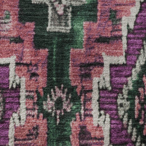 HomeRoots 8' X 10' Blush Green & Ivory Ikat Area Rug - Washable, UV-Protected, Durable & Stylish for Any Room 707099