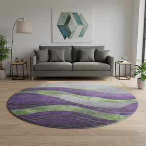 HomeRoots 8' X 10' Abstract Purple And Green Washable Area Rug - UV Protected, Durable, and Family-Friendly Design 707147